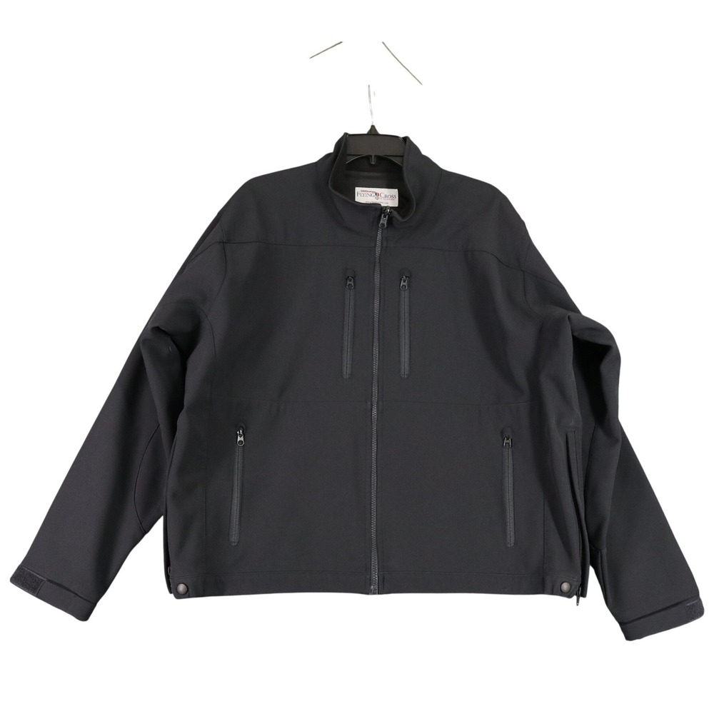Flying Cross Soft Shell Tactical Jacket Mens XL Black Zip Performance Duty Coat